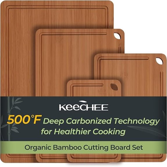 Carbonized Bamboo Cutting Board Set (4-Piece)
