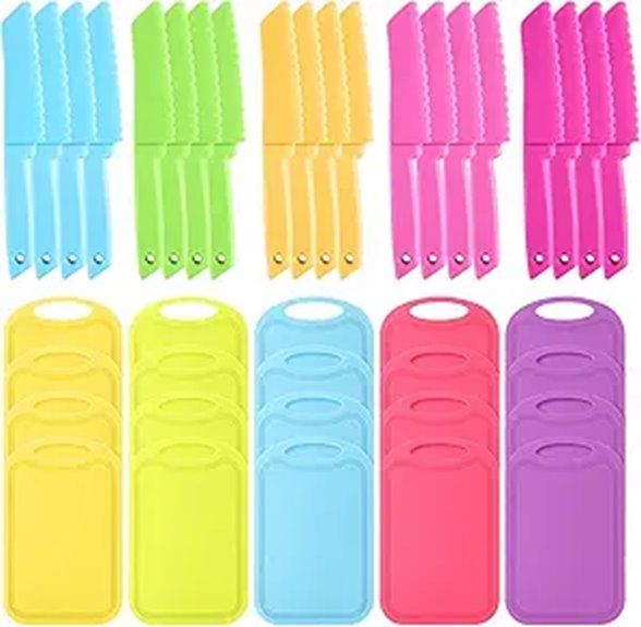 Kids Cutting Board & Knife Set Colorful Toddler Utensils