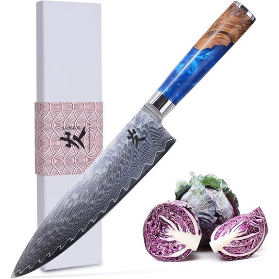 Samcoock Damascus Chef Knife 8-Inch Gyuto VG-10 Steel