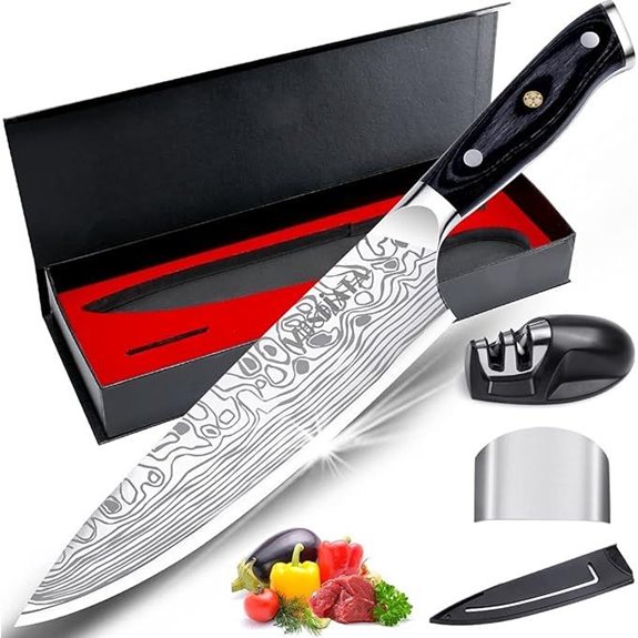 MOSFiATA 8 Chef's Knife with Sharpener and Guard