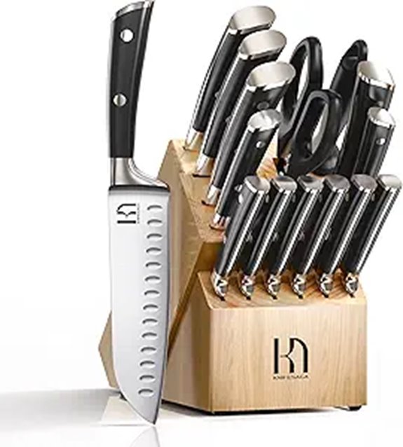 Japanese 15-Piece Chef Knife Set with Block
