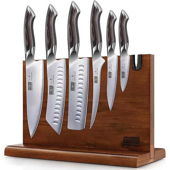 HOSHANHO 7-Piece Japanese Knife Set with Block