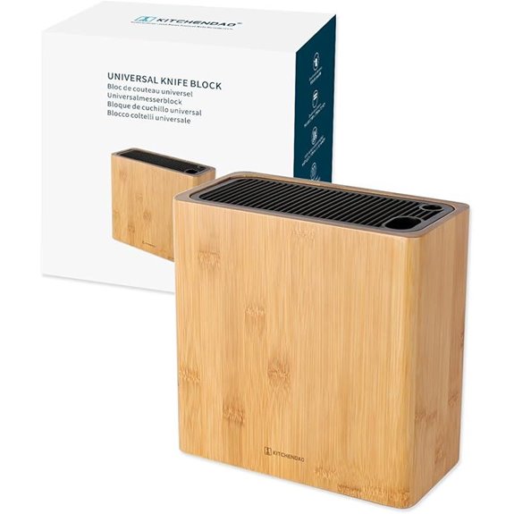 KITCHENDAO XL Bamboo Knife Block with Slots