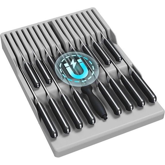 Lifewit Magnetic Drawer Knife Organizer for 16 Knives