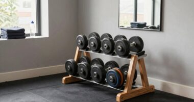 space saving adjustable dumbbells