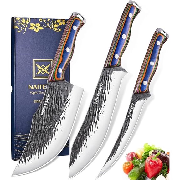 3PCS Hand Forged Meat & Chef Knives Set
