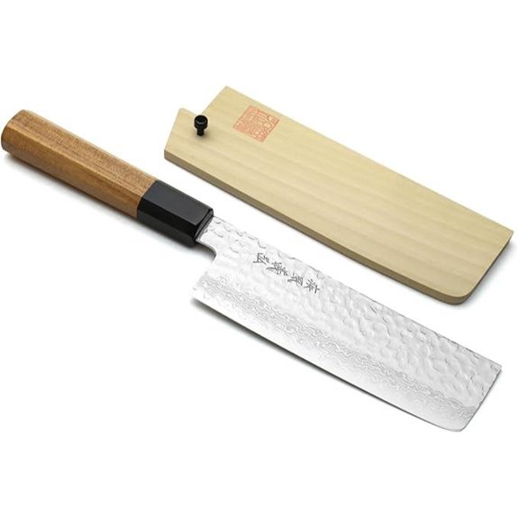 Yoshihiro VG10 Damascus Nakiri Vegetable Knife
